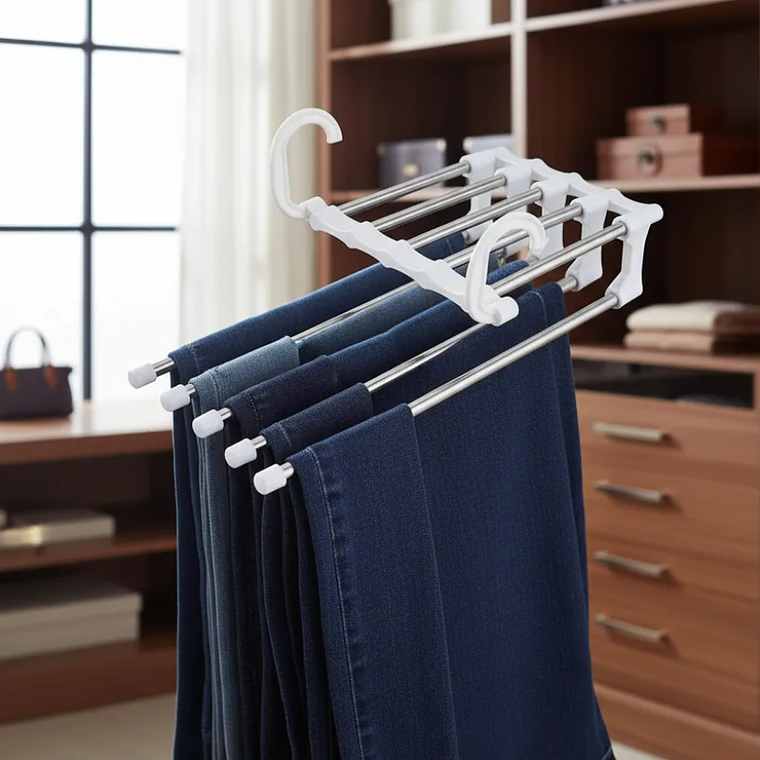 Colgador Múltiple Para Pantalones 5 En 1 Ahorra Espacio 3