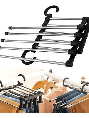 Colgador De Pantalones Múltiple 5 En 1 Organizador De Clóset