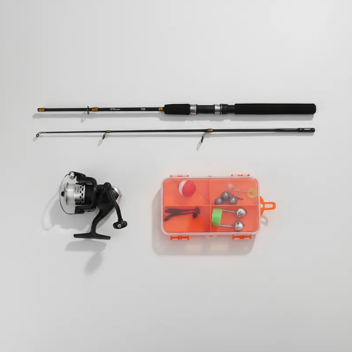Kit De Pesca  Caña 1.35m Con Carrete Y Accesorios 4