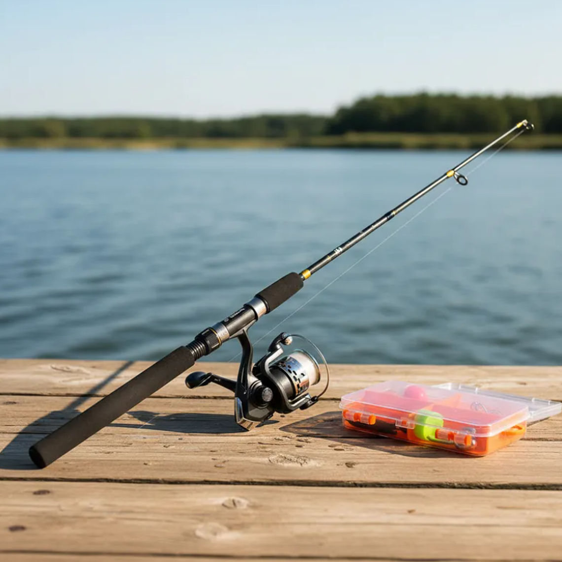 Kit De Pesca  Caña 1.35m Con Carrete Y Accesorios 1