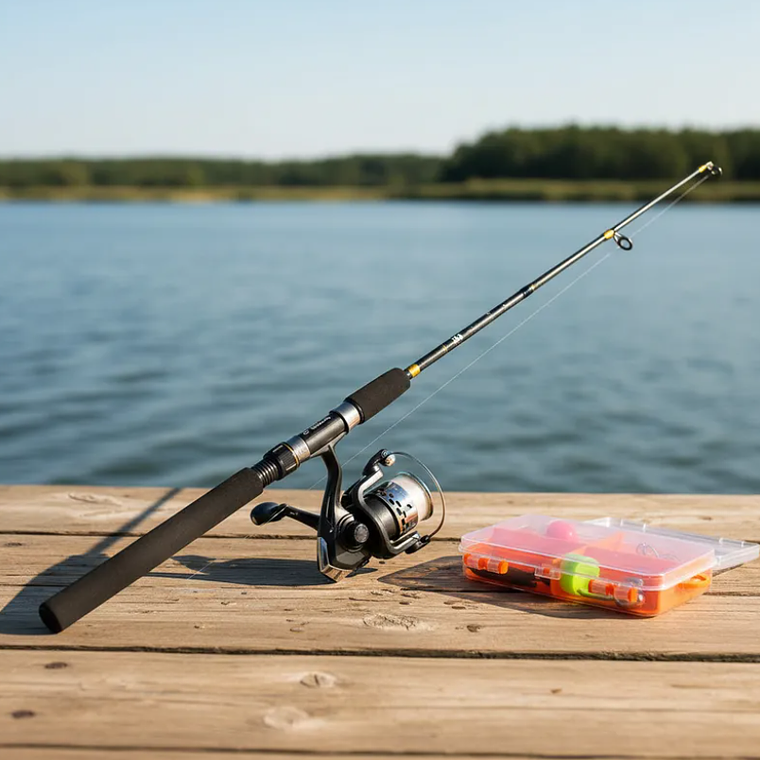 Kit De Pesca  Caña 1.35m Con Carrete Y Accesorios 1