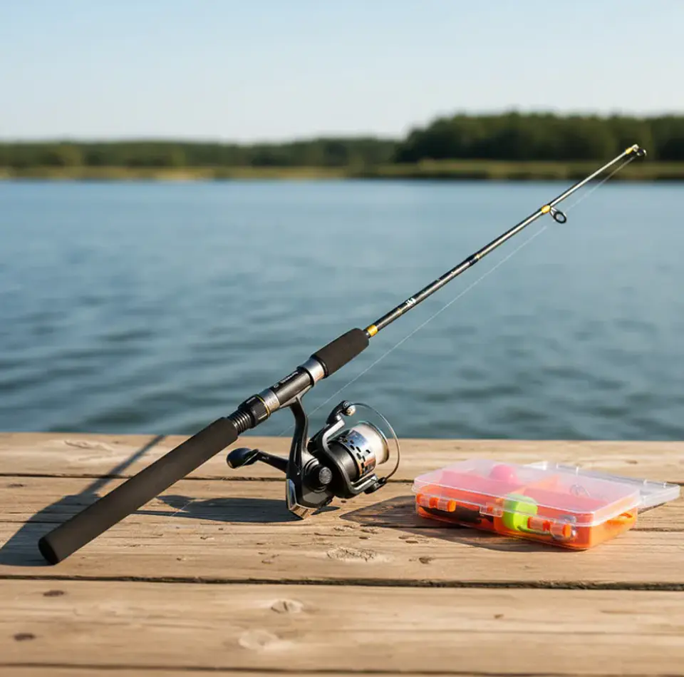 Kit De Pesca  Caña 1.35m Con Carrete Y Accesorios 1