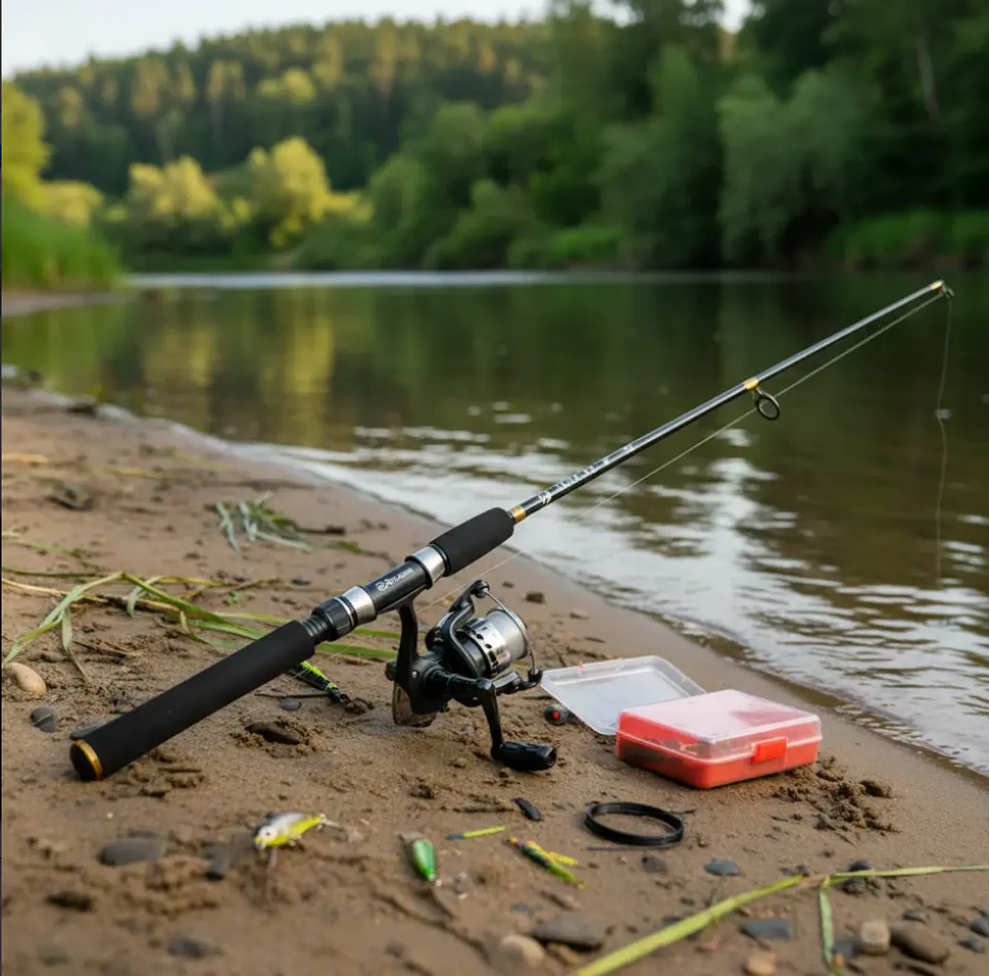 Kit De Pesca  Caña 1.35m Con Carrete Y Accesorios 5