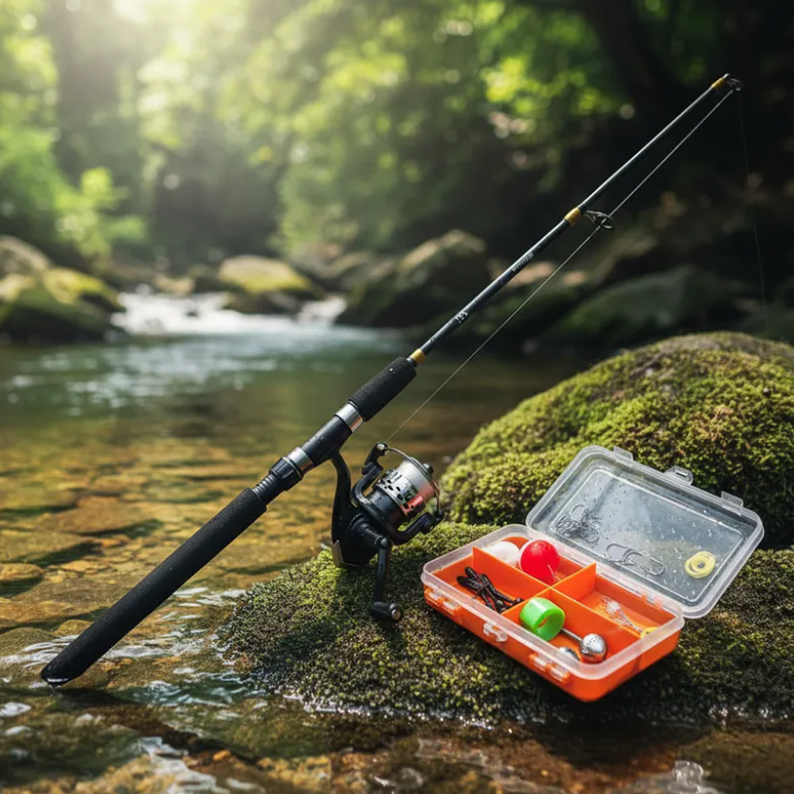 Kit De Pesca  Caña 1.35m Con Carrete Y Accesorios 3