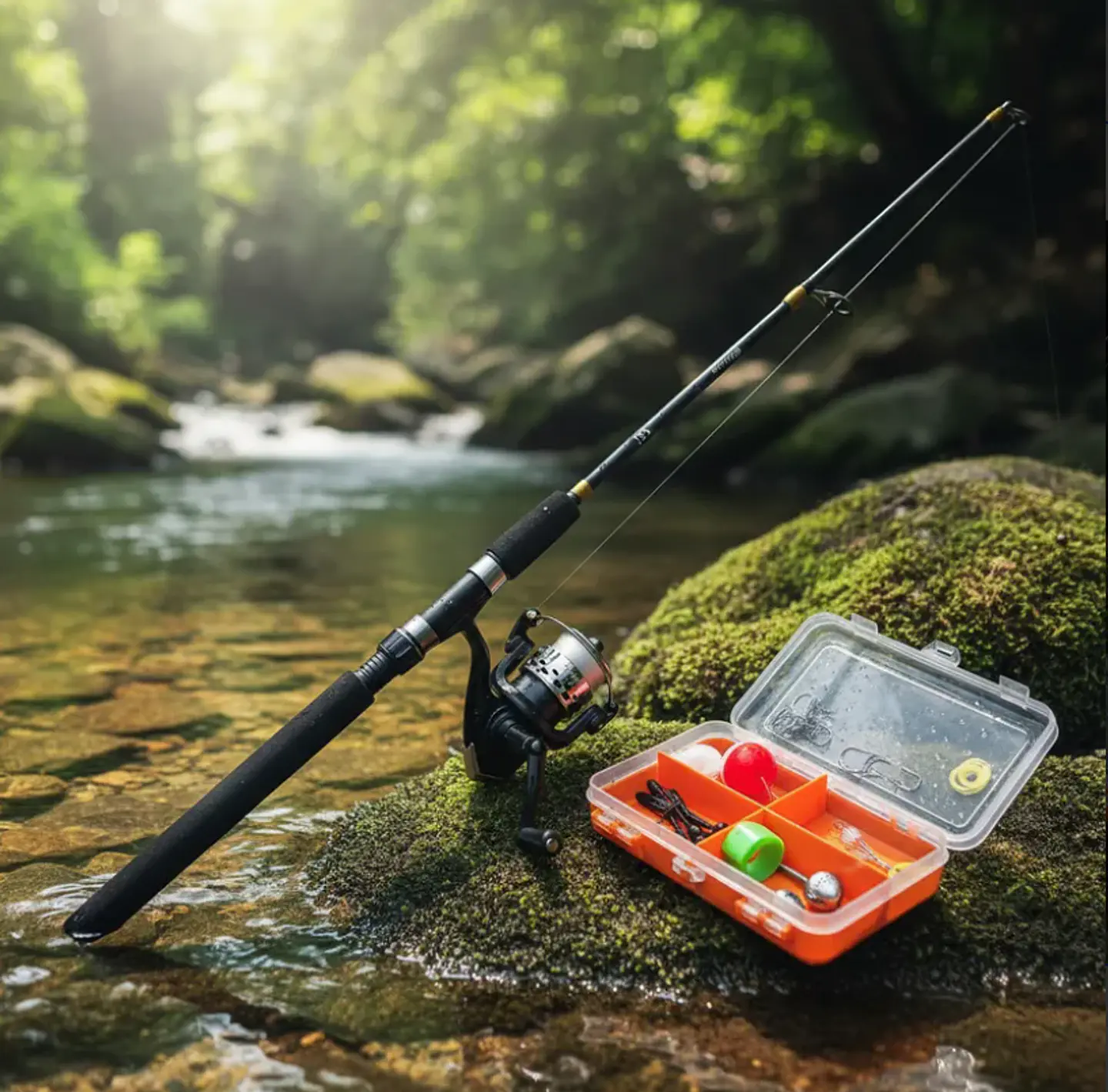Kit De Pesca  Caña 1.35m Con Carrete Y Accesorios 3