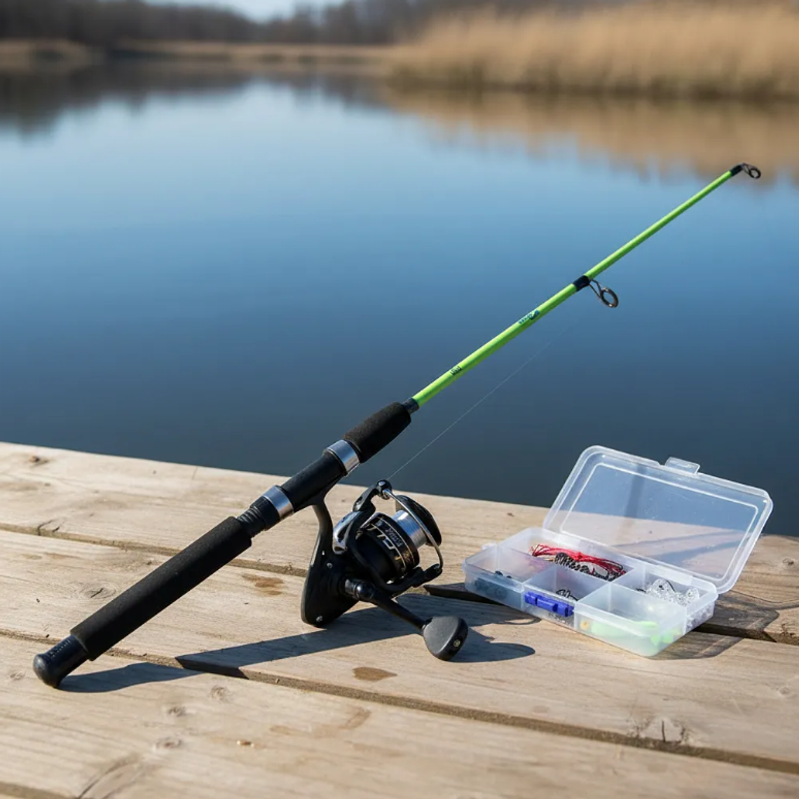 Kit De Pesca Caña Telescópica 1.2m + Carrete Y Accesorios 1