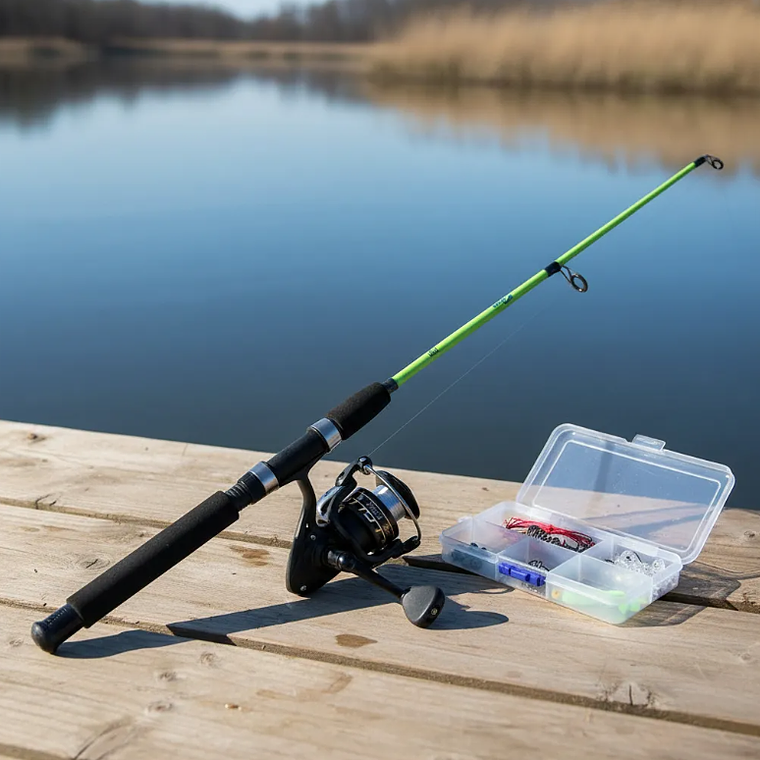 Kit De Pesca Caña Telescópica 1.2m + Carrete Y Accesorios 1