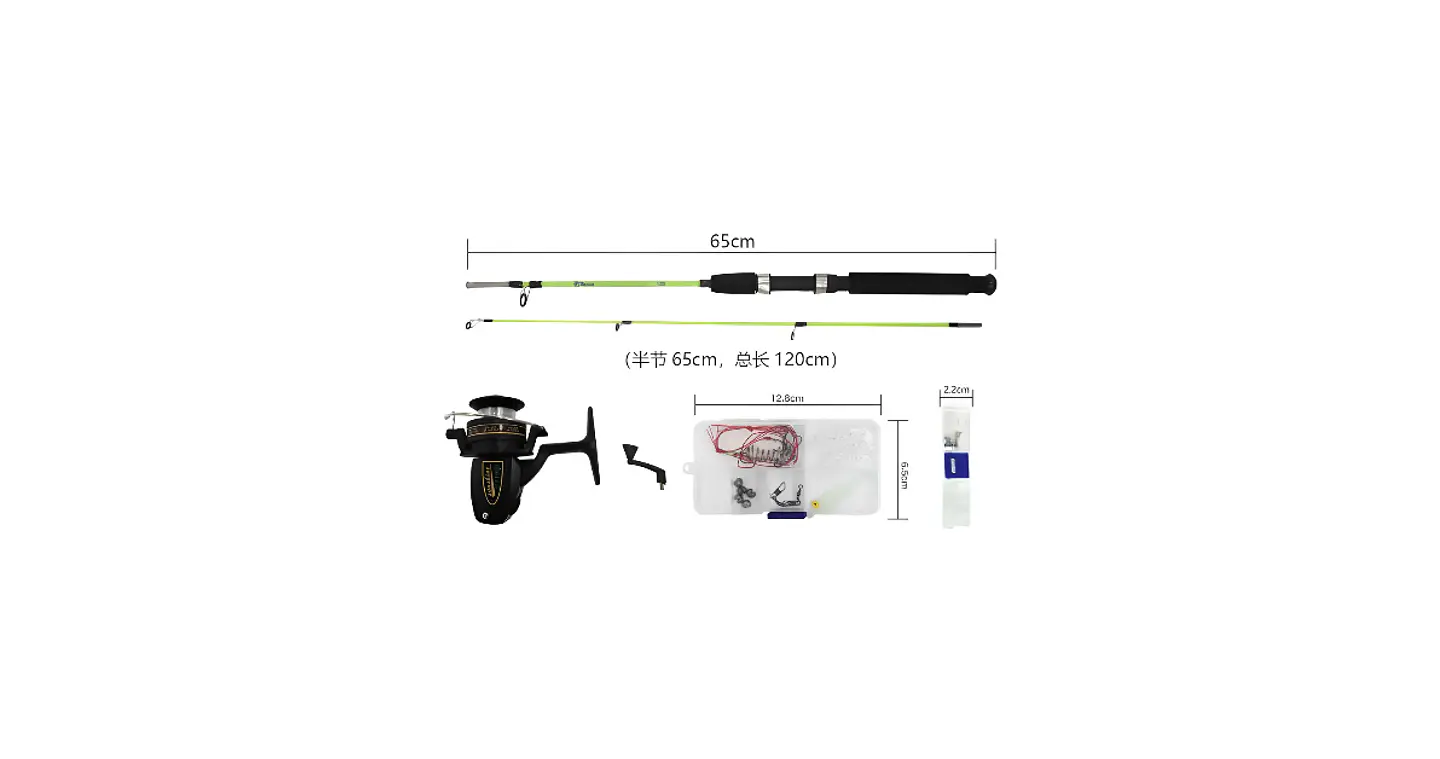 Kit De Pesca Caña Telescópica 1.2m + Carrete Y Accesorios 3