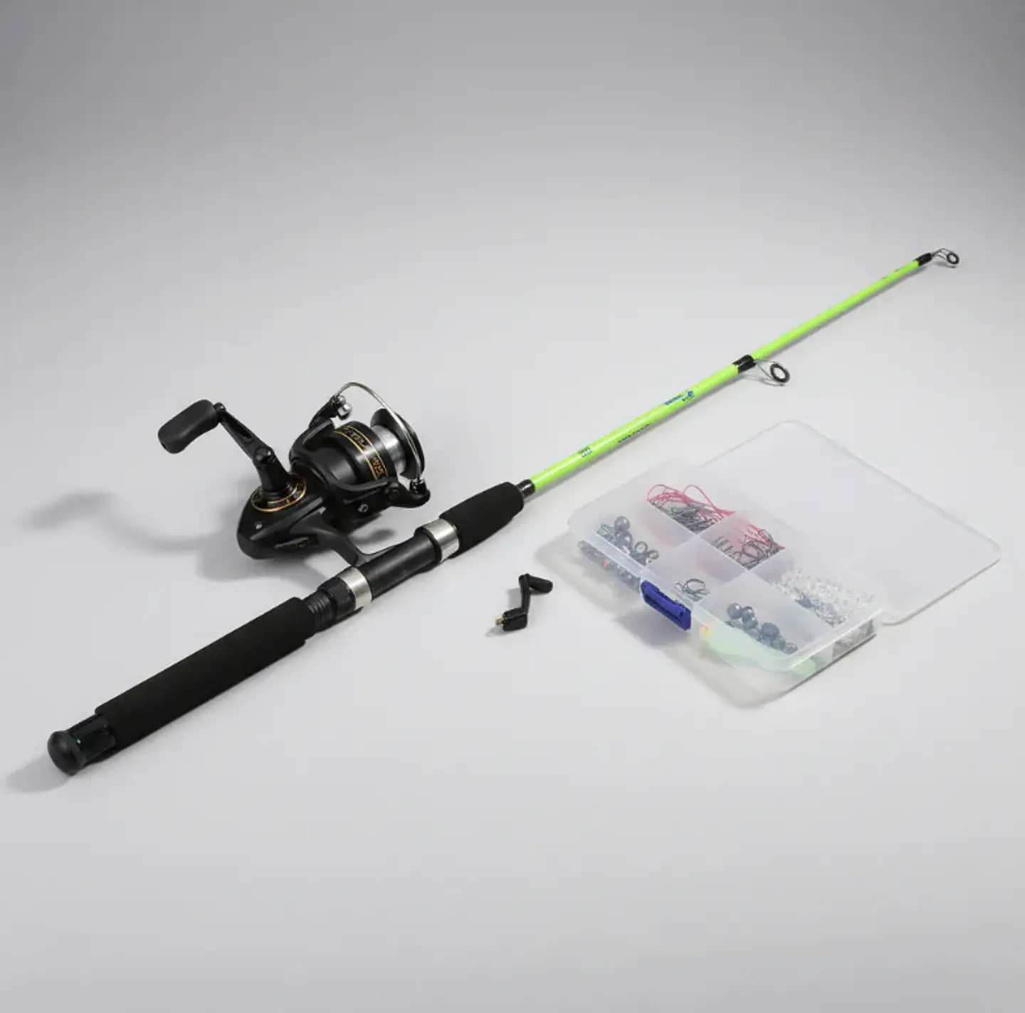 Kit De Pesca Caña Telescópica 1.2m + Carrete Y Accesorios 4