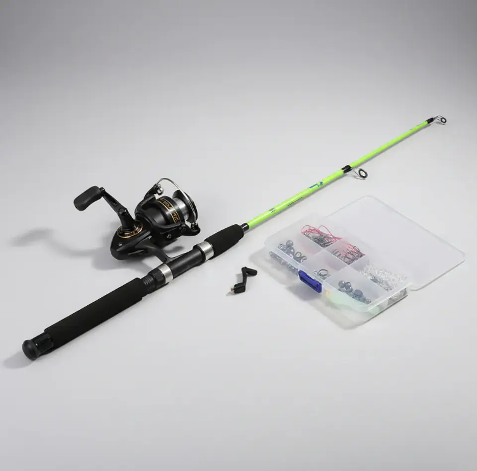 Kit De Pesca Caña Telescópica 1.2m + Carrete Y Accesorios 4