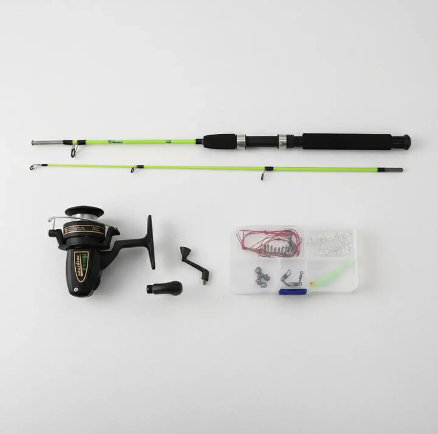 Kit De Pesca Caña Telescópica 1.2m + Carrete Y Accesorios 6