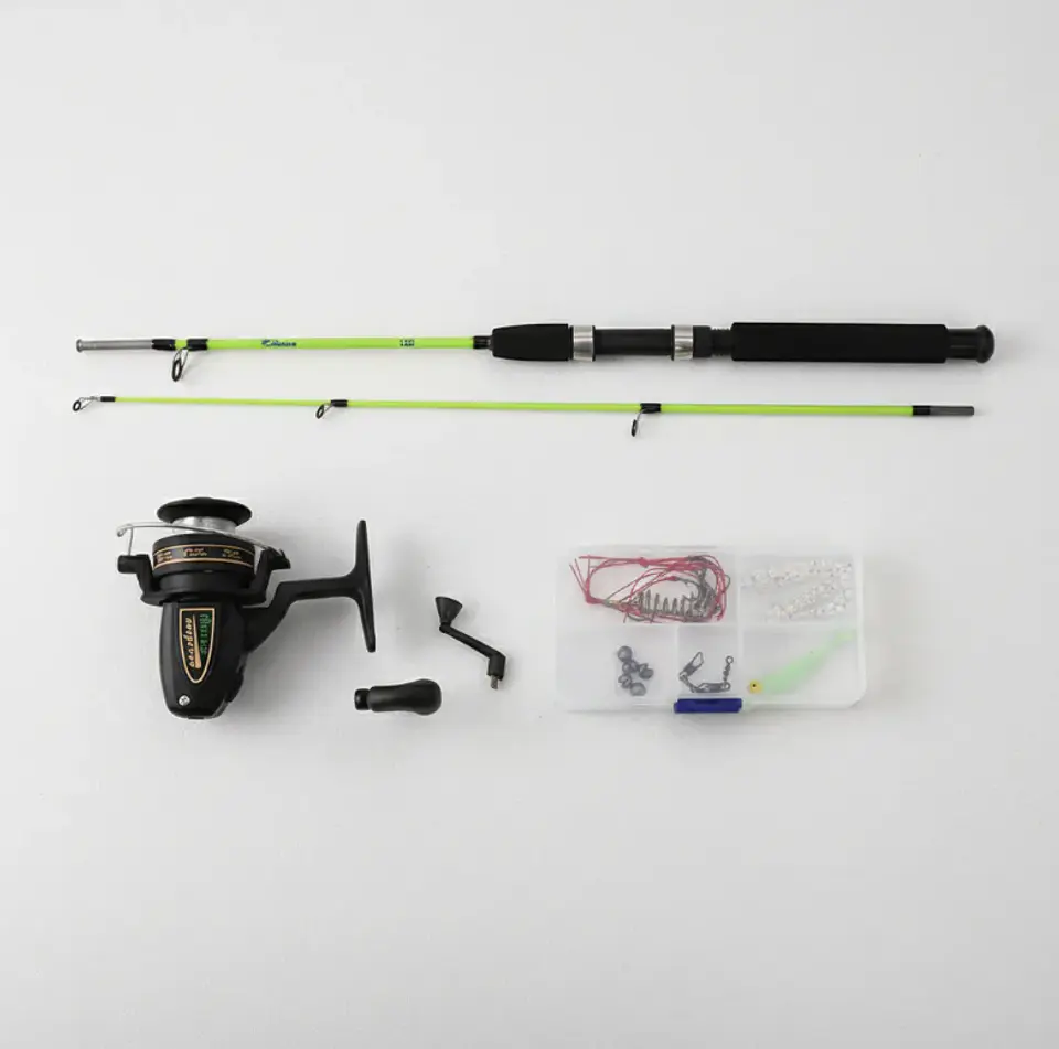 Kit De Pesca Caña Telescópica 1.2m + Carrete Y Accesorios 6