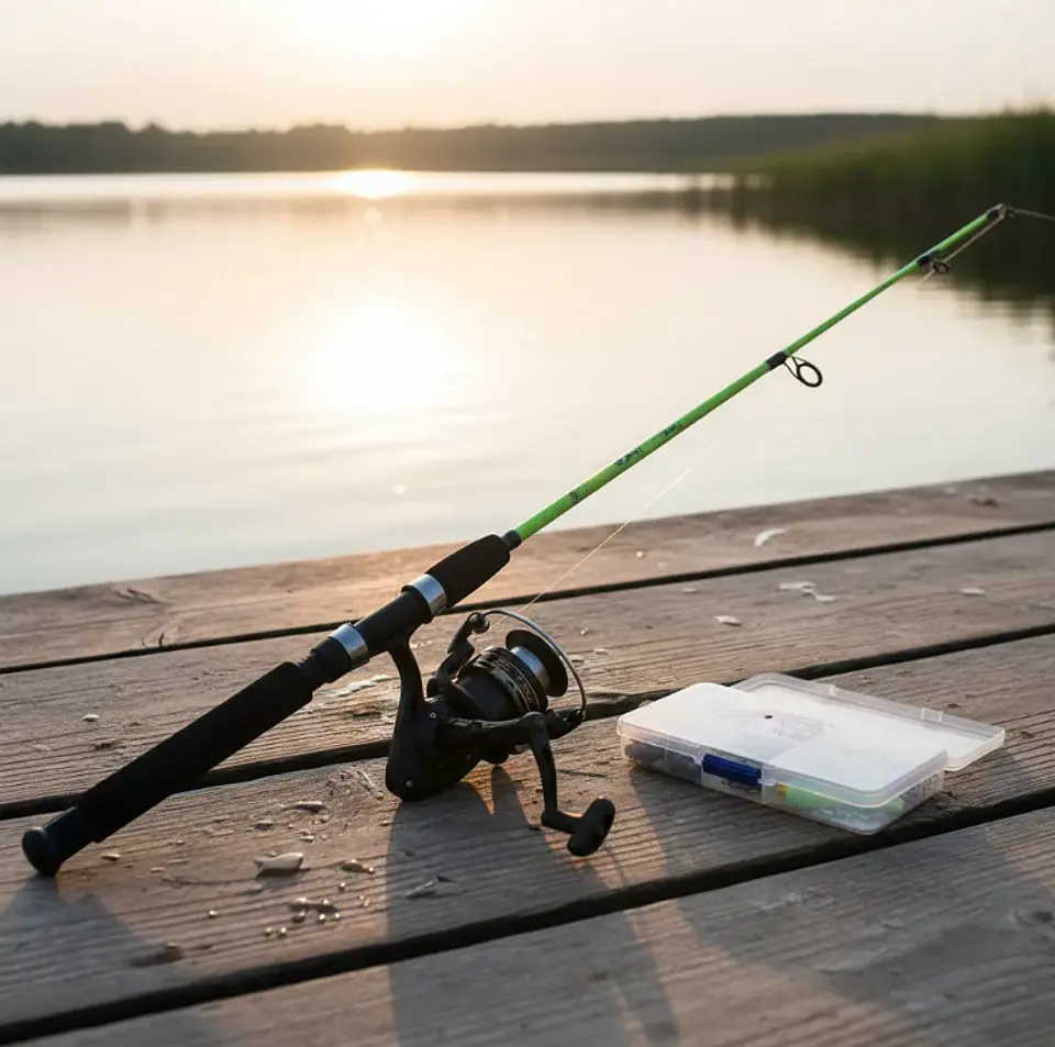 Kit De Pesca Caña Telescópica 1.2m + Carrete Y Accesorios 5
