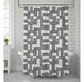 Cortina de baño geométrica blanco y negro 180x180cm - Miniatura 4