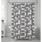 Cortina de baño geométrica blanco y negro 180x180cm - Miniatura 4