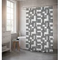 Cortina de baño geométrica blanco y negro 180x180cm - Miniatura 5