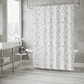 Cortina De Baño Tela Diseño Floral Rosa Y Gris 180x180cm - Miniatura 1