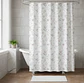 Cortina De Baño Tela Diseño Floral Rosa Y Gris 180x180cm - Miniatura 3
