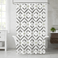 Cortina De Baño Tela Diseño Geométrico Moderno 180x180 Cm - Miniatura 4