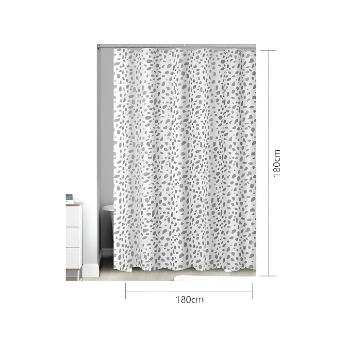 Cortina De Baño peva Poliéster Diseño Terrazo 180x180cm 3