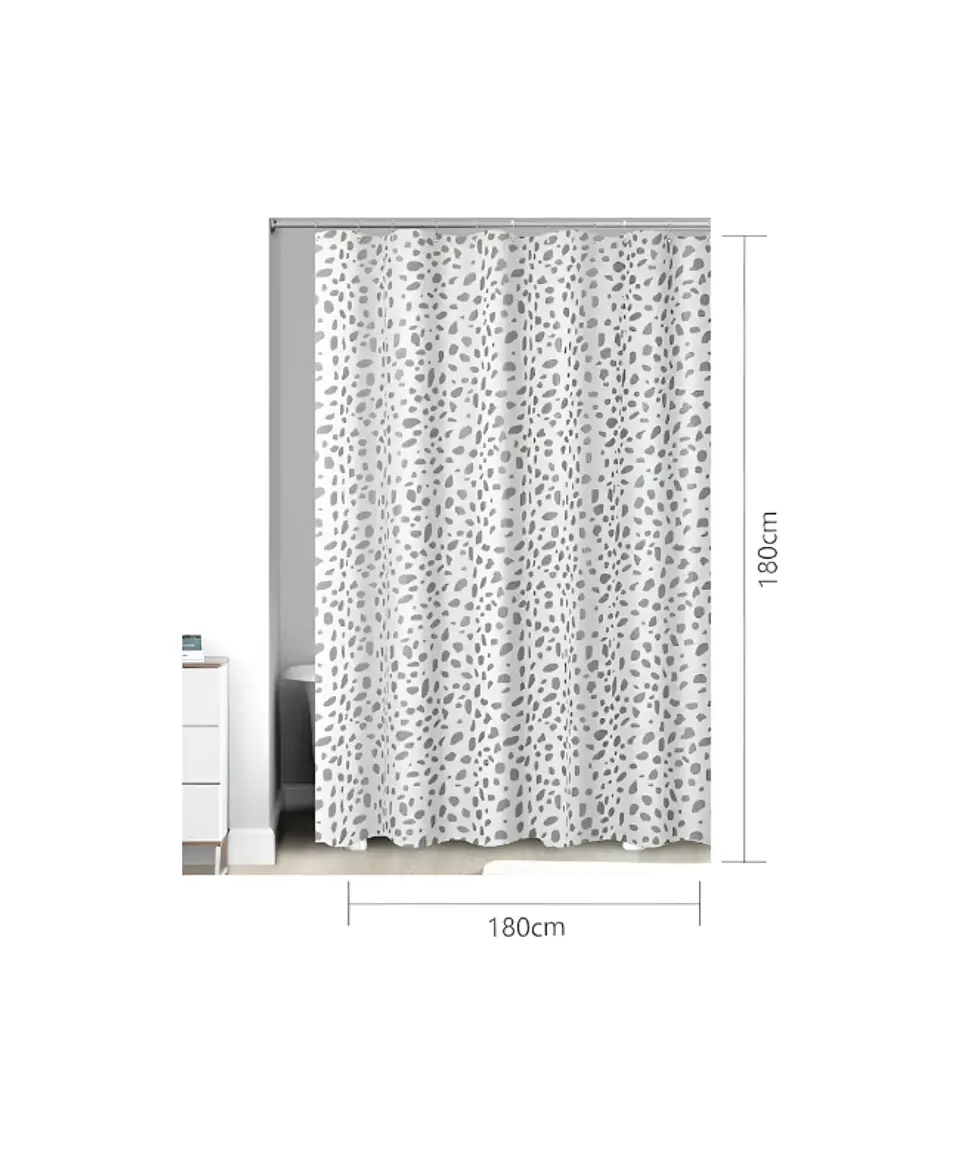 Cortina De Baño peva Poliéster Diseño Terrazo 180x180cm 3
