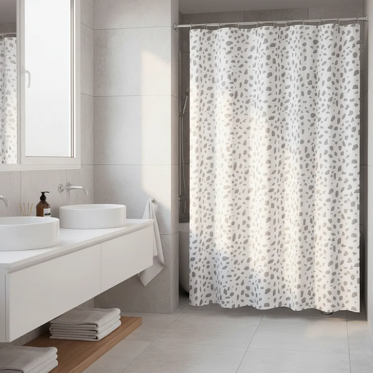 Cortina De Baño peva Poliéster Diseño Terrazo 180x180cm 1