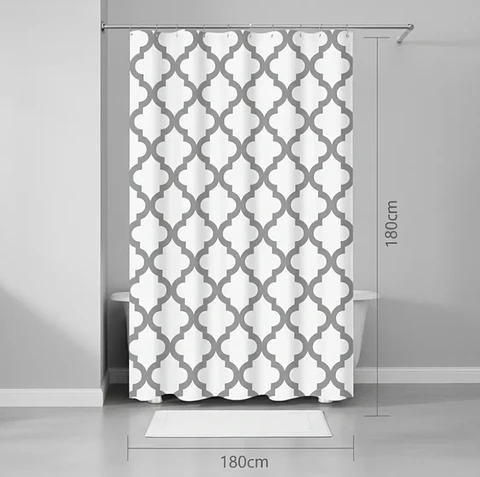 Cortina De Baño Peva Impermeable Diseño Marroquí 180x180cm