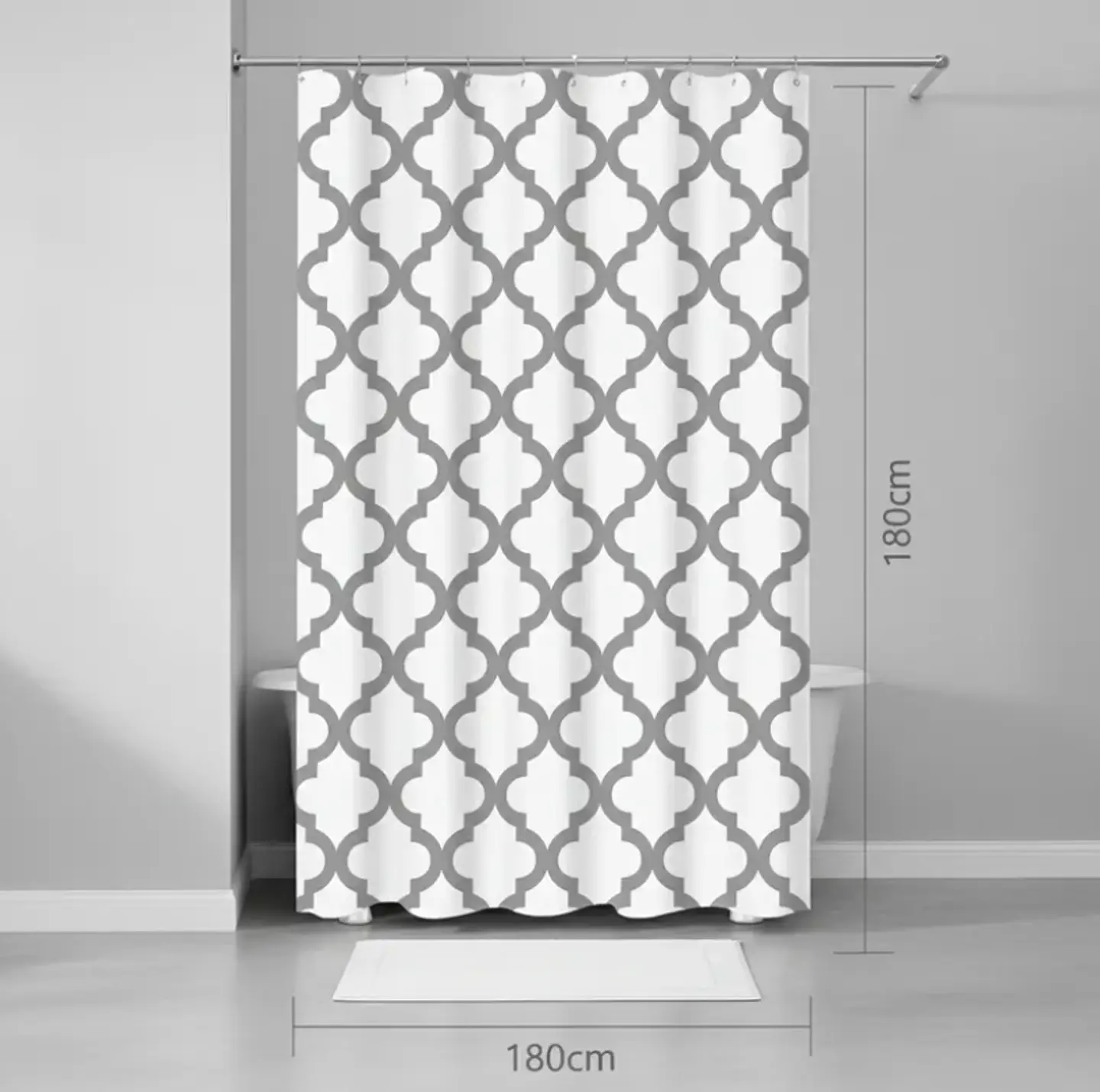 Cortina De Baño Peva Impermeable Diseño Marroquí 180x180cm 2