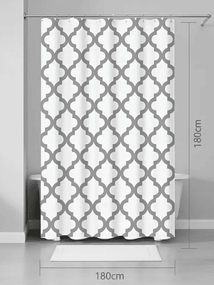 Cortina De Baño Peva Impermeable Diseño Marroquí 180x180cm