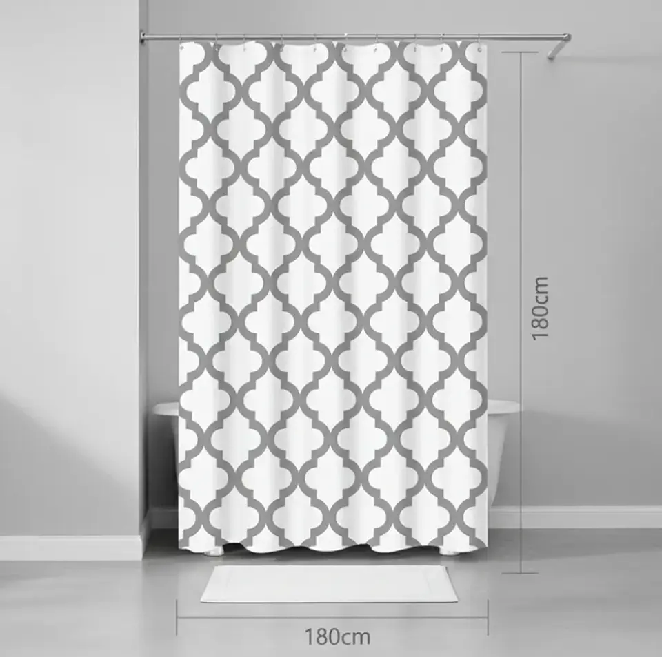 Cortina De Baño Peva Impermeable Diseño Marroquí 180x180cm 2