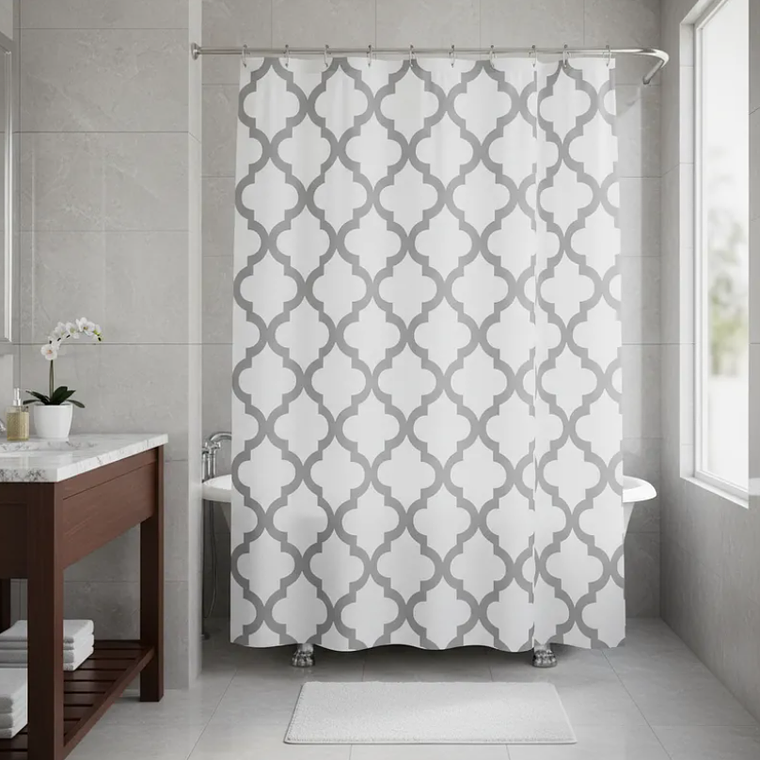 Cortina De Baño Peva Impermeable Diseño Marroquí 180x180cm 3