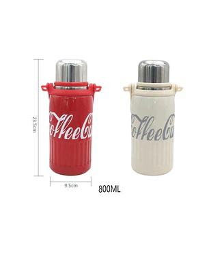 Termo Botella Para Café 800ml Acero Inoxidable Diseño Retro