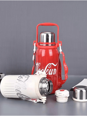 Termo Botella Para Café 800ml Acero Inoxidable Diseño Retro