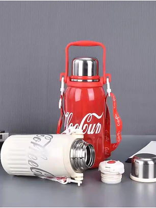 Termo Botella Para Café 800ml Acero Inoxidable Diseño Retro