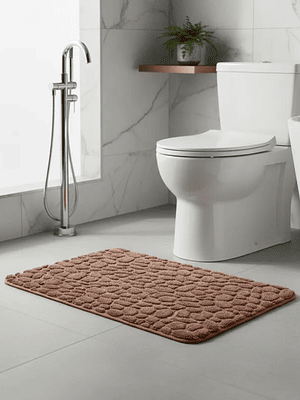 Alfombra De Baño Antideslizante Absorbente Diseño Piedra 80x50