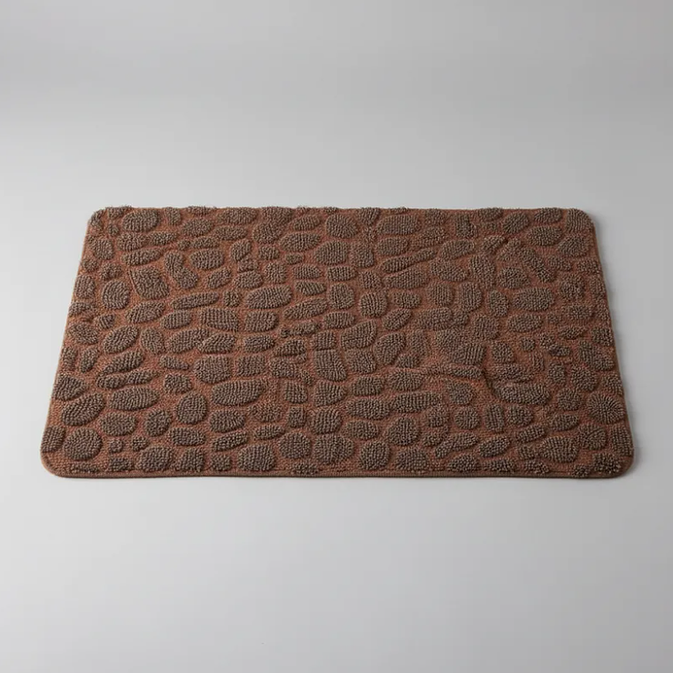 Alfombra De Baño Antideslizante Absorbente Diseño Piedra 80x50 4