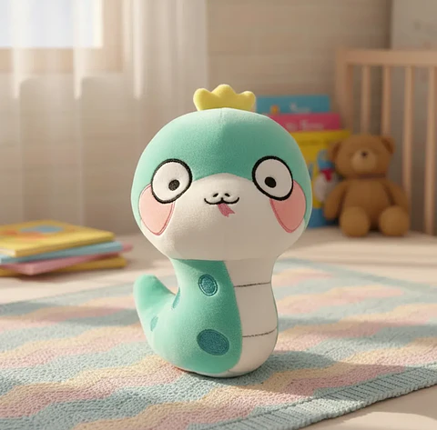 Peluche Serpiente Kawaii Con Corona Juguete Suave 23cm
