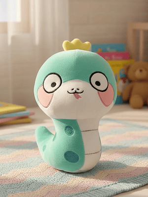 Peluche Serpiente Kawaii Con Corona Juguete Suave 23cm