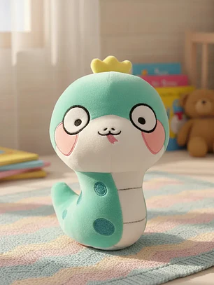 Peluche Serpiente Kawaii Con Corona Juguete Suave 23cm