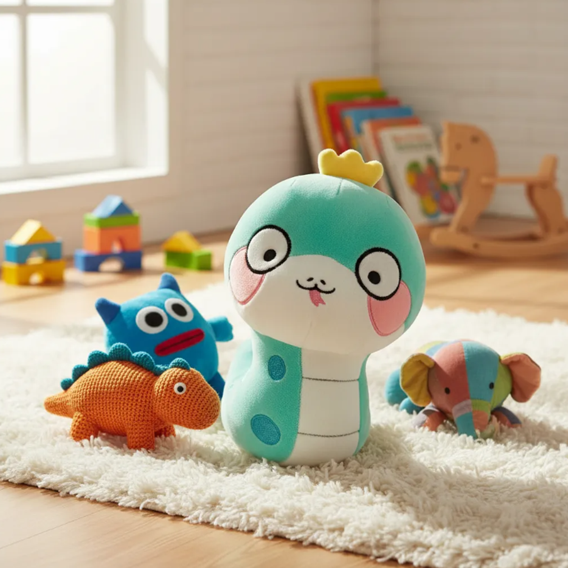 Peluche Serpiente Kawaii Con Corona Juguete Suave 23cm 5