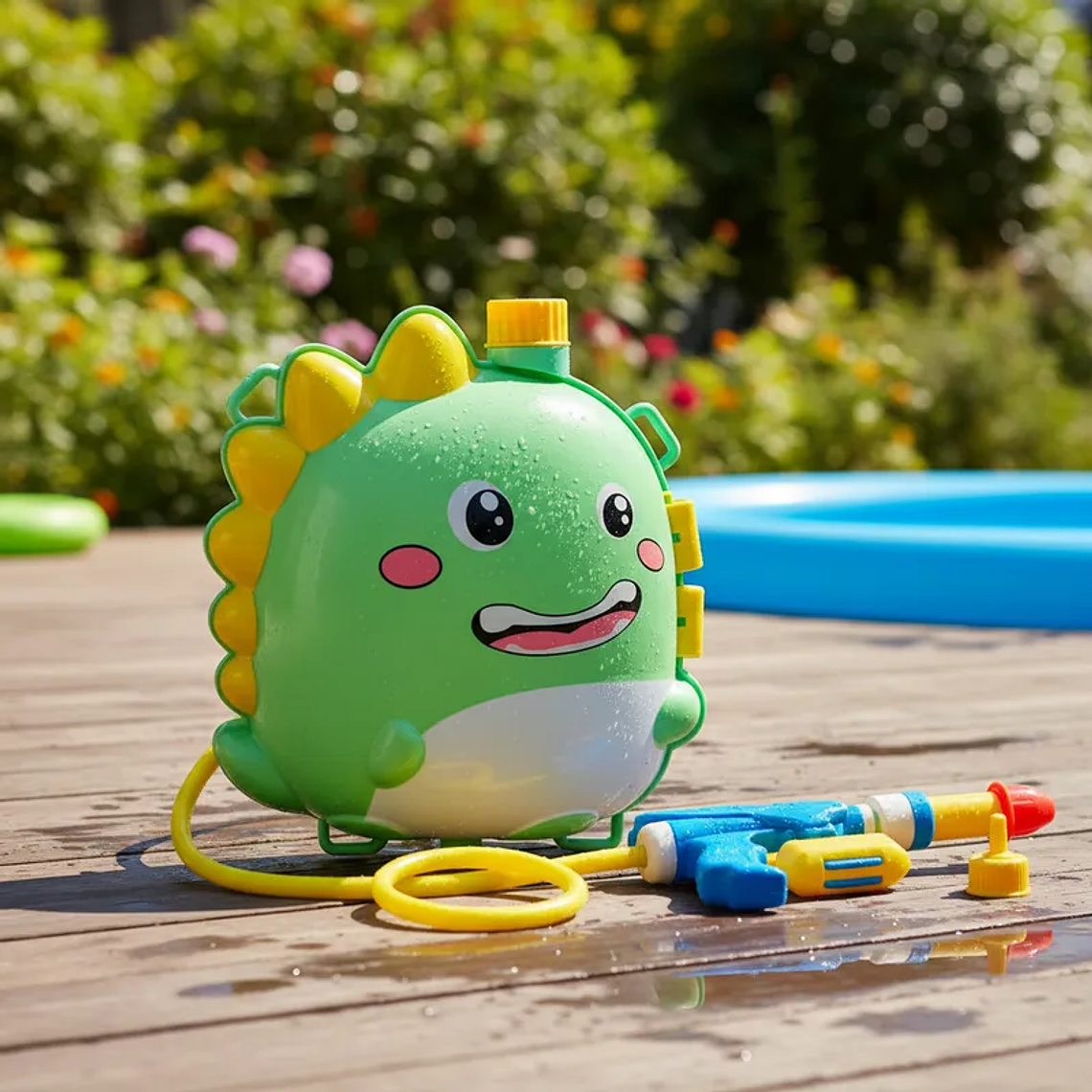 Mochila Pistola De Agua De Dinosaurio Para Niños. 2
