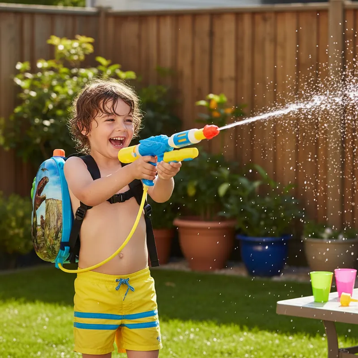 Pistola De Agua Con Mochila Diseño Dinosaurio T-rex 2