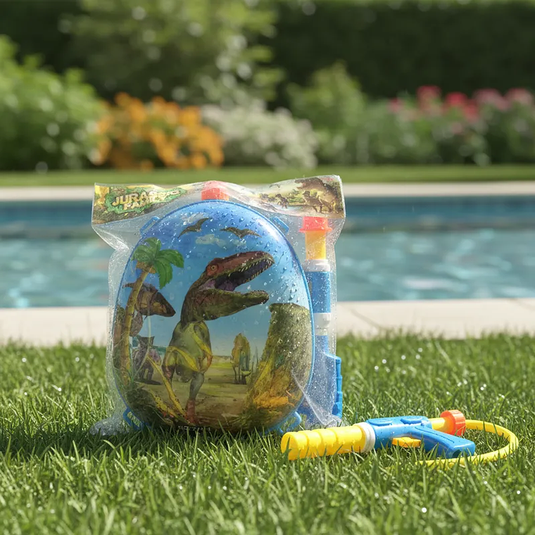 Pistola De Agua Con Mochila Diseño Dinosaurio T-rex 4