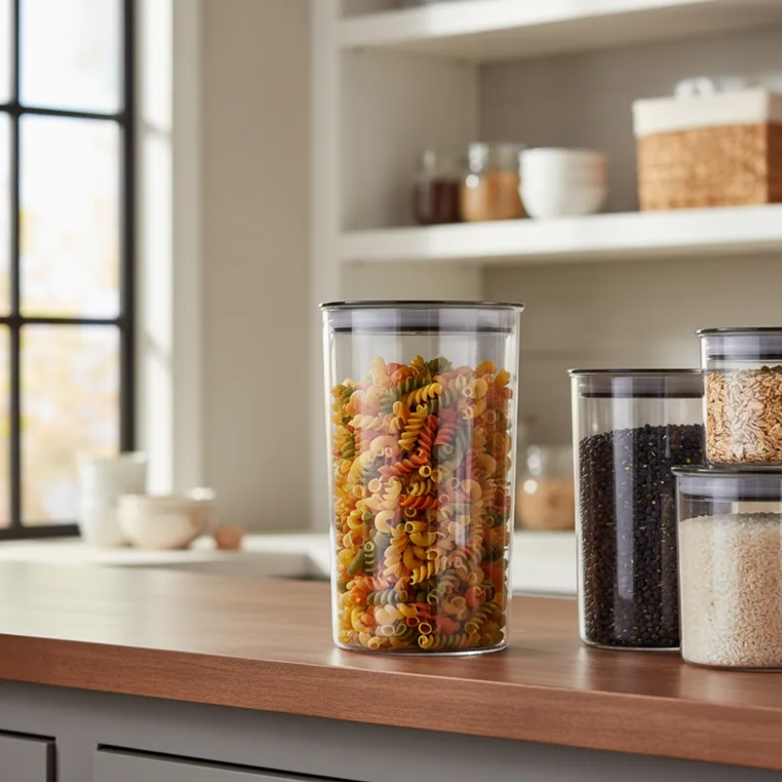 Frasco Contenedor Hermético Acrílico 1200ml Cocina Alimento 1