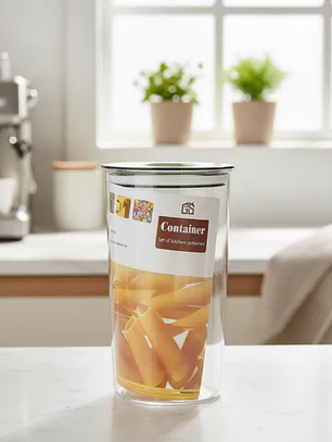 Frasco Contenedor Hermético Acrílico 1200ml Cocina Alimento