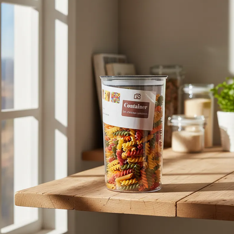 Frasco Contenedor Hermético Acrílico 1200ml Cocina Alimento 6
