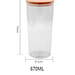 Contenedor Hermético Acrílico 670ml con Tapa Naranja - Miniatura 3