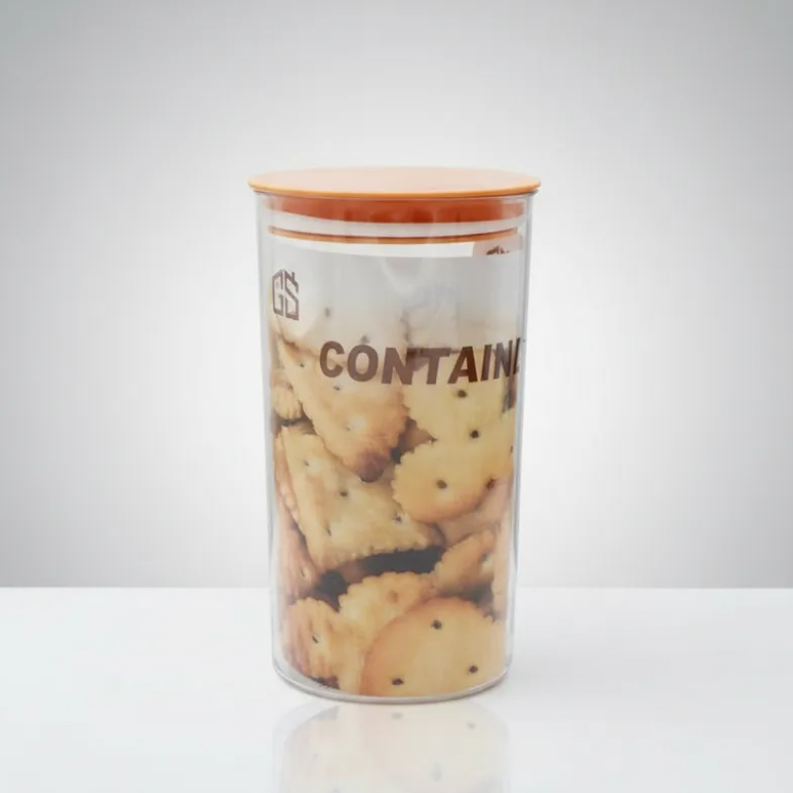 Contenedor Hermético Acrílico 670ml con Tapa Naranja 5