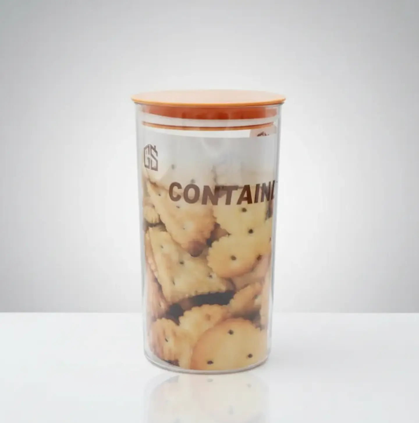 Contenedor Hermético Acrílico 670ml con Tapa Naranja 5