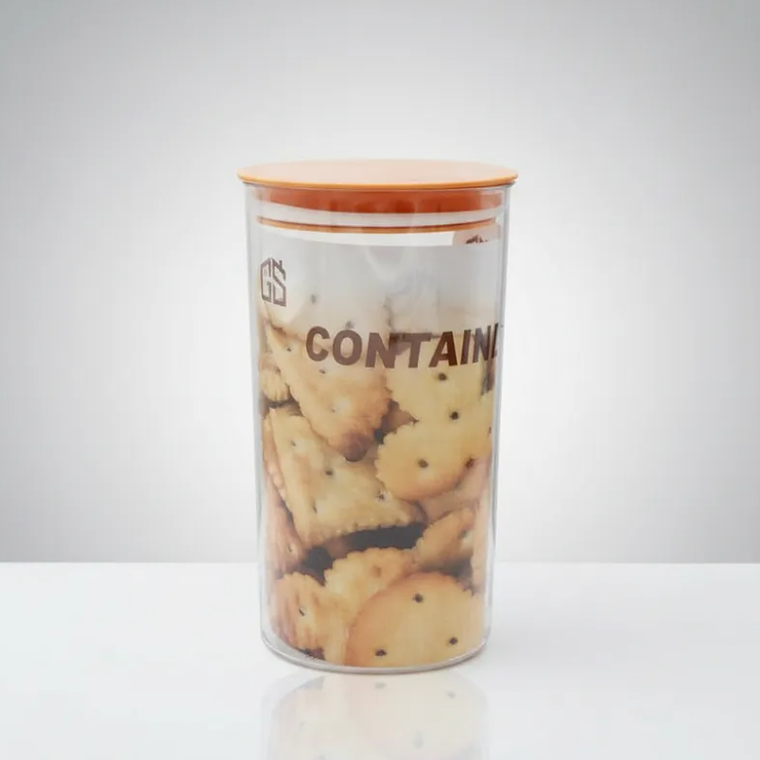 Contenedor Hermético Acrílico 670ml con Tapa Naranja 5